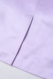 Lilac Satin Notched Lapel Women's Blazer