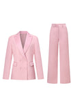 Blush Double Breasted 2 Piece Women's Formal Suits