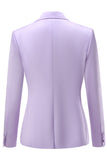 Purple Double Breasted Fitted 2 Piece Women's Suits