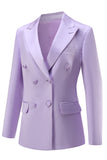 Purple Double Breasted Fitted 2 Piece Women's Suits