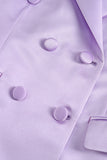 Purple Double Breasted Fitted 2 Piece Women's Suits