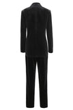 Black 2 Piece Slim Fitted Women Suits with Rhinestones