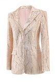 Sparkly Champagne Sequined 2 Piece Women Formal Suits