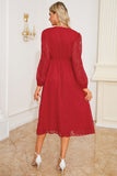 Black A Line V-Neck Long Sleeves Mother Dress
