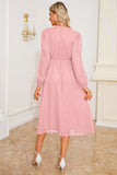 Black A Line V-Neck Long Sleeves Mother Dress