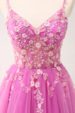 Green Spaghetti Straps Applique A-Line Prom Dress with Sequins