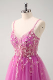 Green Spaghetti Straps Applique A-Line Prom Dress with Sequins