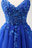 Green Spaghetti Straps Applique A-Line Prom Dress with Sequins