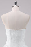 Simple White A-Line Strapless Short Prom Dress