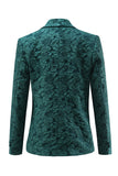 Dark Green 3D Flowers 2 Piece Women's Formal Suits with Belt