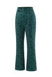 Dark Green 3D Flowers 2 Piece Women's Formal Suits with Belt