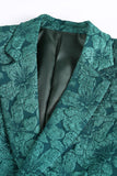 Dark Green 3D Flowers 2 Piece Women's Formal Suits with Belt