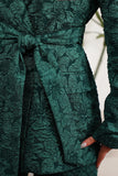 Dark Green 3D Flowers 2 Piece Women's Formal Suits with Belt