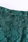 Dark Green 3D Flowers 2 Piece Women's Formal Suits with Belt