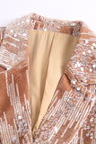 Glitter Dusty Rose Velvet 2 Piece Women's Suits with Sequins