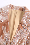 Sparkly Dusty Rose Velvet Notched Lapel Sequins 2 Piece Suits