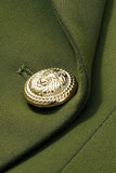 Army Green Double Breasted Fitted Women's Blazer