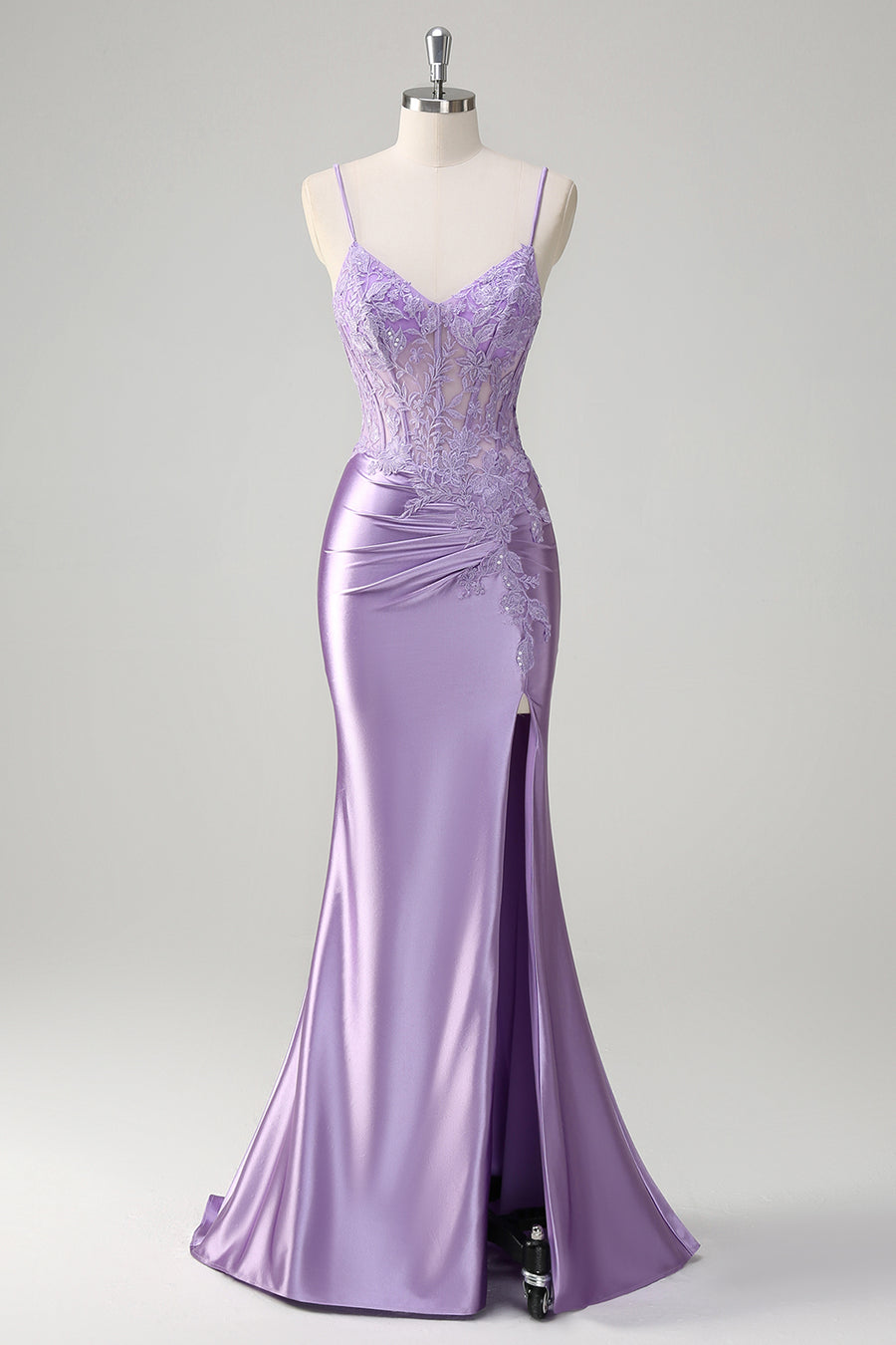 strapless open back dress Strapless Mermaid Satin Dress With Sequin Appliqué main image 0