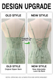 Dusty Sage Floral Mermaid Spaghetti Strap Prom Dress with Slit