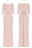 Champagne Jewel Neck Sheath Mother of the Bride Dress with Sequins