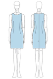 Blue 2 Piece Midi Mother of the Bride Dress Suit with Embroidery