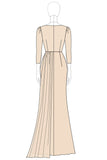 Champagne Sheath Chiffon Mother of the Bride Dress with Sash