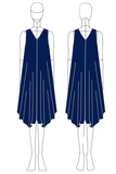 Dark Navy V-neck Chiffon Mother of the Bride Dress with Maxi Jacket