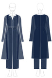 Navy Chiffon Mother of the Bride Jumpsuit with Sequined Maxi Jacket