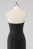 Black Strapless Sweetheart Mermaid Formal Dress with Bow