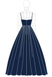 Glitter Navy Spaghetti Sraps Sweetheart Ball Gown Formal Dress