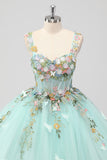 Mint Ball Gown Applique Corset Sweetheart Maxi Quinceañera Dress