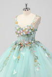 Mint Ball Gown Applique Corset Sweetheart Maxi Quinceañera Dress