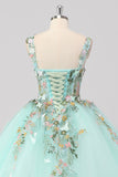 Mint Ball Gown Applique Corset Sweetheart Maxi Quinceañera Dress