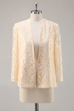 Maxi Champagne Satin A-Line Mother of the Bride Dress with Jacket