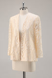 Maxi Champagne Satin A-Line Mother of the Bride Dress with Jacket