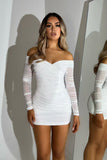 Sparkly Black V Neck Bodycon Long Sleeves Party Dress with Beaded