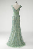 Gorgeous Green Embroidered Mermaid Mother of the Bride Dress