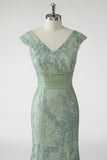 Gorgeous Green Embroidered Mermaid Mother of the Bride Dress