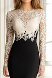 Black White Lace Applique Mermaid Mother of the Bride Dress