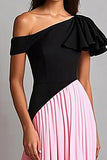 Elegant Black Pink One Shoulder A Line Red Carpet Dress