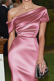 Pink One Shoulder Satin Sheath Red Carpet Dress