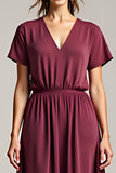 Cabernet V Neck A Line Chiffon Long Mother of the Bride Dress