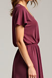 Cabernet V Neck A Line Chiffon Long Mother of the Bride Dress
