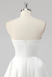 Cute Mini White Strapless A Line Graduation Dress