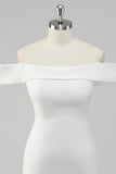 Mini White Off The Shoulder Bodycon Graduation Dress
