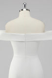 Mini White Off The Shoulder Bodycon Graduation Dress