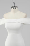 Mini White Off The Shoulder Bodycon Graduation Dress