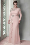 Maxi Blush Plus Size Satin Sheath Beaded Mother of the Bride Dress with Ruffles