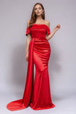 Black Off the Shoulder Mermaid Formal Dress with Side Cape