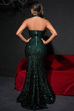 Sparkly Black Sequined Halter Sheath Prom Dress with Slit